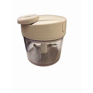 Pampered Chef 3 Cup Manual Food Processor White Clear‎ Hand Push Spin